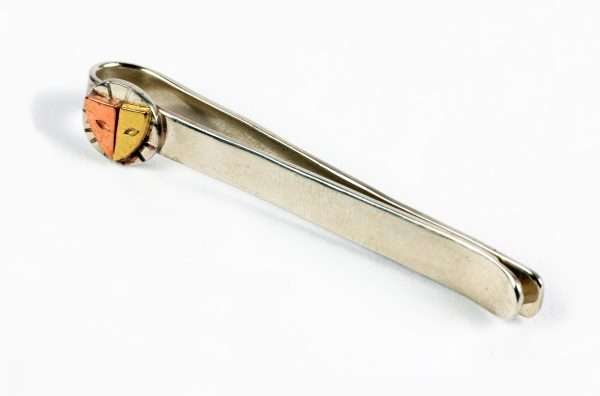 Fermacravatta Semplice con Elemento Decorativo in Argento 925
