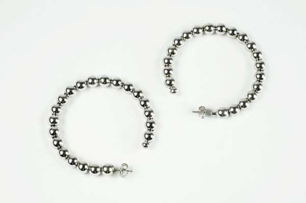 Orecchini Cerchi in Argento 925 con Pallini - immagine 3