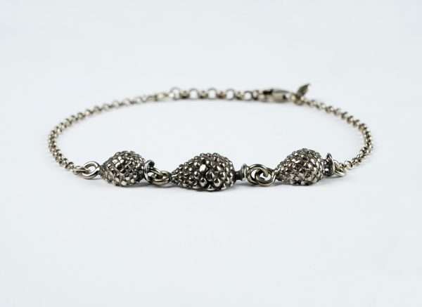 Bracciale Catena Rolò tre Pigne Centrali – Argento 925 - immagine 3