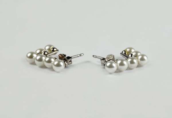 Orecchini ad L in Argento 925 con Perle Sintetiche - immagine 2