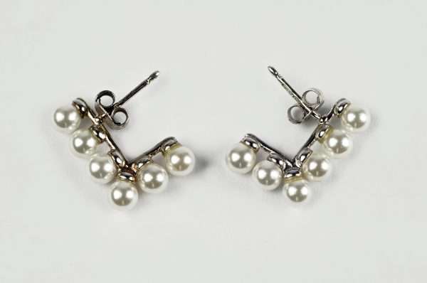 Orecchini ad L in Argento 925 con Perle Sintetiche - immagine 3