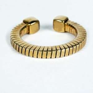 Anello Rigato Squadrato in Argento 925