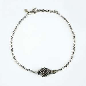 Bracciale Catena Rolò con Pigna Centrale – Argento Brunito 925