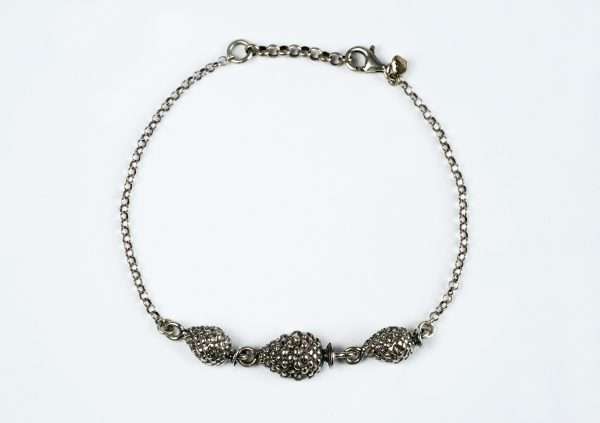 Bracciale Catena Rolò tre Pigne Centrali – Argento 925