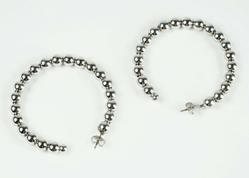 Orecchini Cerchi in Argento 925 con Pallini